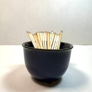 Deep Blue Asian Ceramic Matchstick Vessel